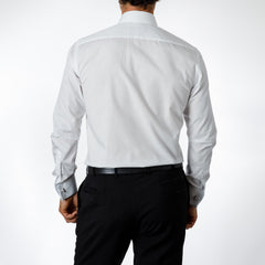Camisa Etiqueta Negra Blanca Lisa Con Puño Para Colleras