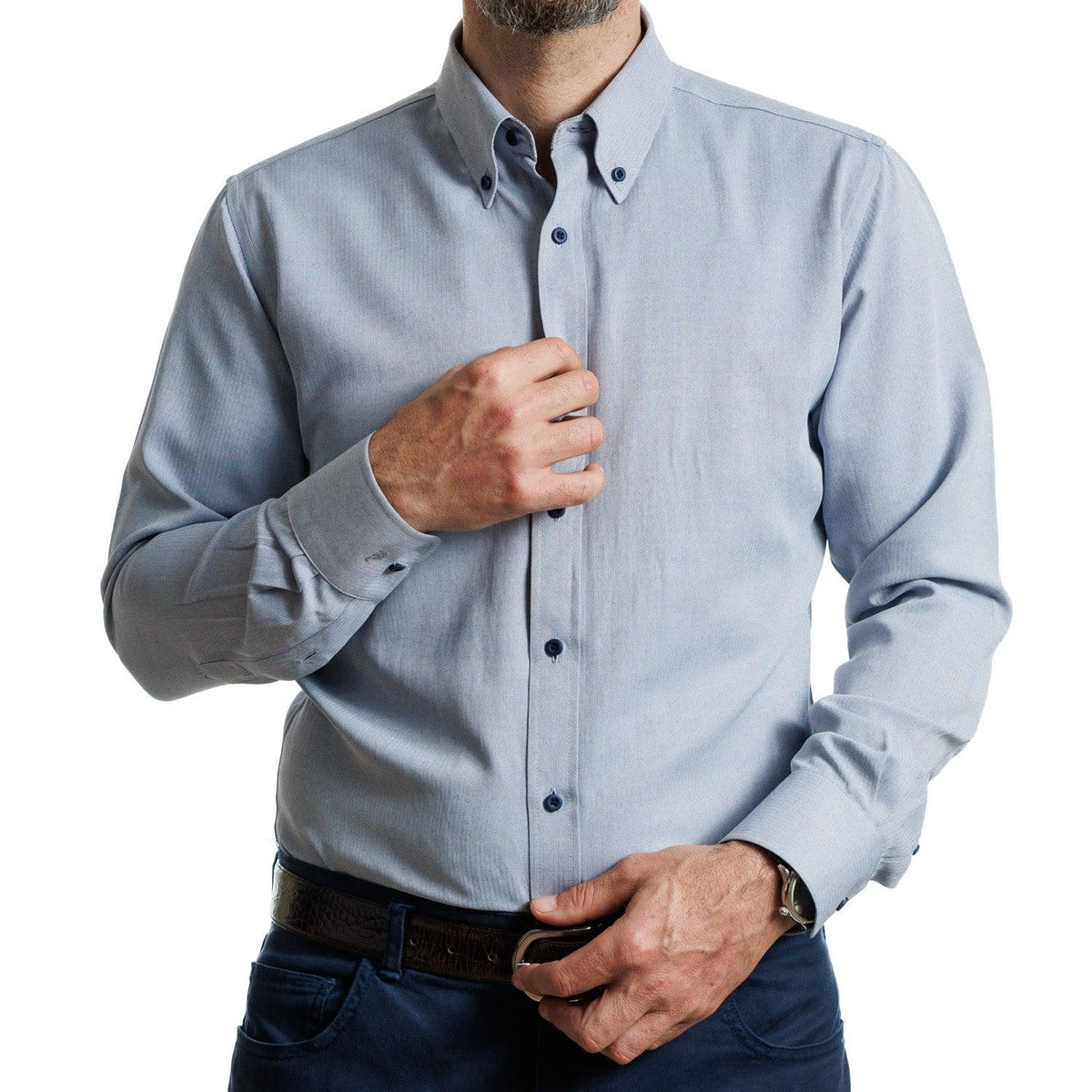 Camisa  Texturada Azul Etiqueta Roja V25-26 1.0