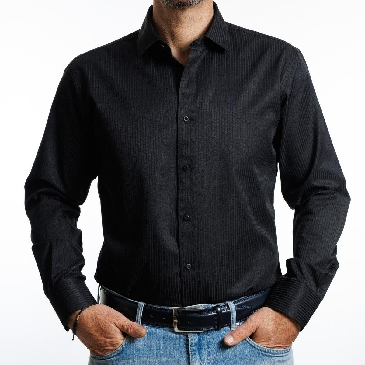 Camisa Hombre NegraTexturada Red Label I26 3.0
