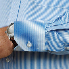 Camisa Azul  Listada BD Etiqueta Roja I25-1.2