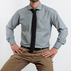 Camisa  Etiqueta Roja Fil a Fil gris I24-1.3