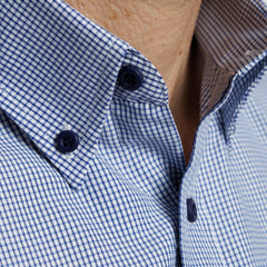 Camisa Hombre  Azul Cuadros Label Red Buttondown I26 3.0