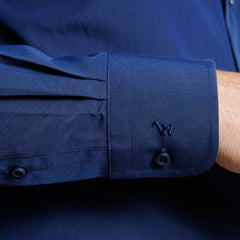 Camisa  Lisa Fil a Fil Azul Etiqueta Roja  Rey V25-26 1.0