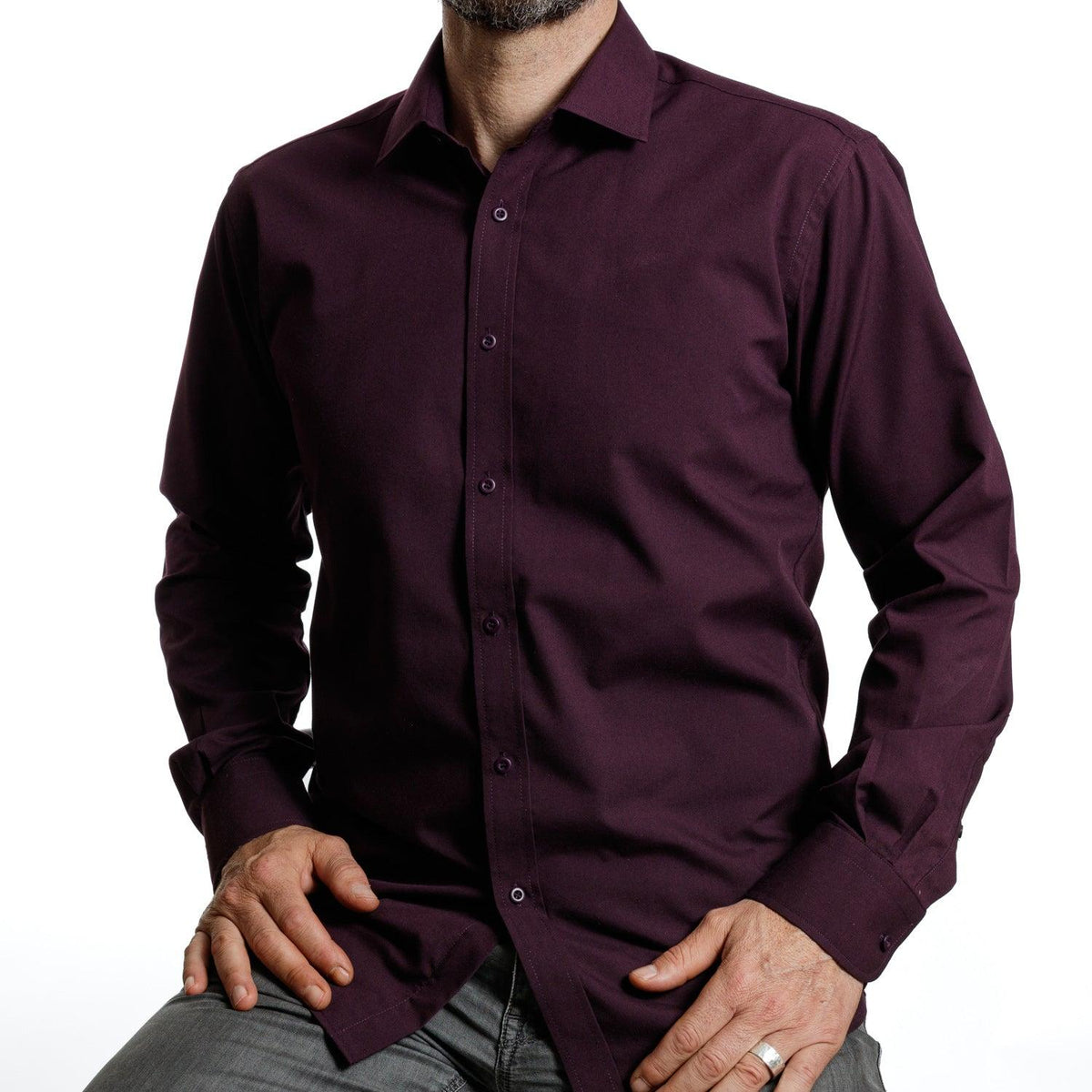 Camisa Lisa Burdeo Oscuro Red Label  V26 1.3