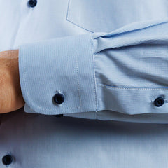 Camisa Azul Micro Cuadros Etiqueta RojaI25-1.1
