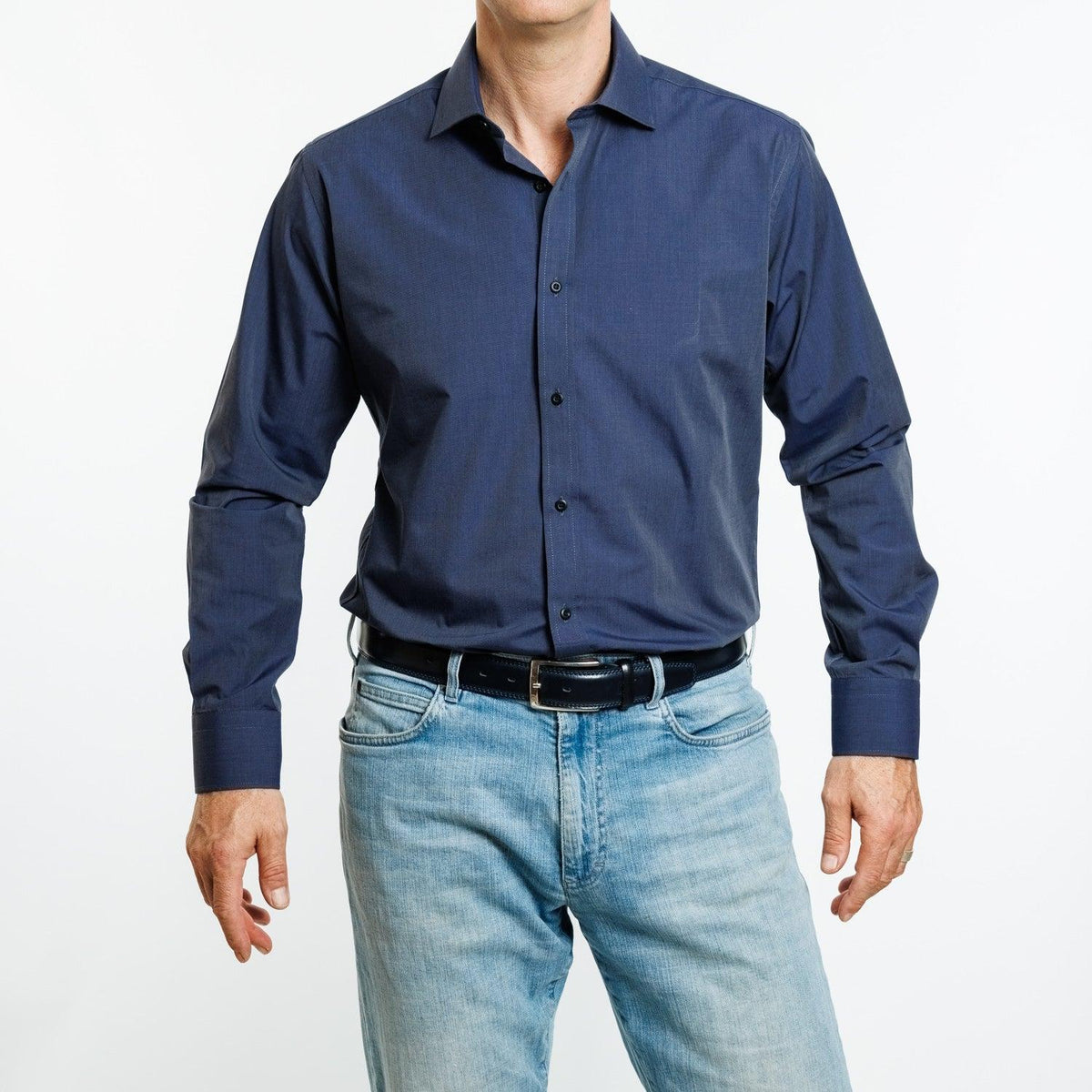 Camisa  Azul Fil a Fil Etiqueta Roja V24-25-1.2
